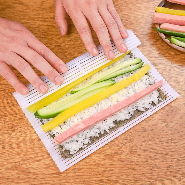 Silikone Sushi Rulle, Nonstick Overflade Sushi Rulle Maker, Plastik Sushi Rulle Måtte til Hjemmekøkken DIY Sushi Tallerken Måtte Vaskbar
