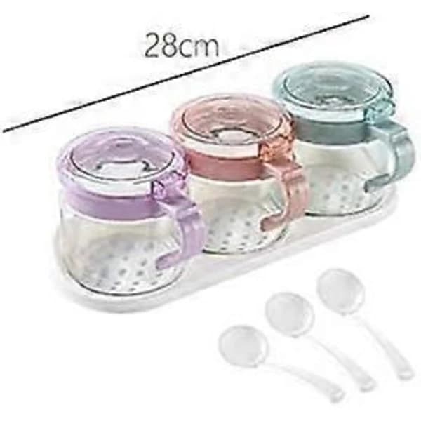 Kryddburk Glas Transparent Kryddbehållare Set Salt och Peppar Förvaringslåda