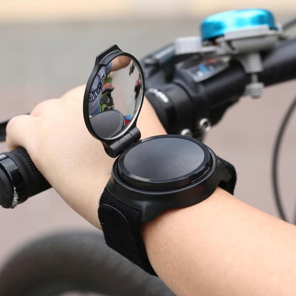 Svart Fashion Bicycle Wrist Mirror Cykelspegel ABS Armband