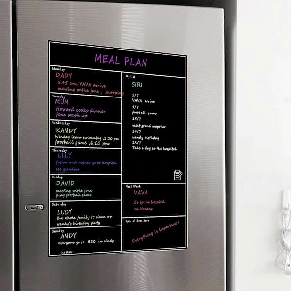 Magnetisk whiteboard kjøleskap myk whiteboard mobil ukeplanlegger