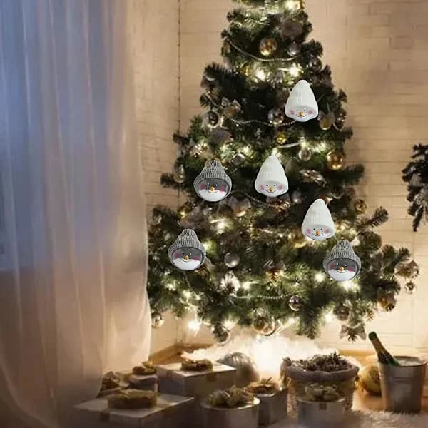 Juldekorationer transparent plast snögubbe boll vit