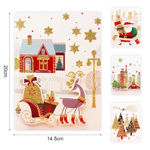Christmas Music Short Pattern Beautiful Exquisite Lovely Three-Dimensional Greeting Card