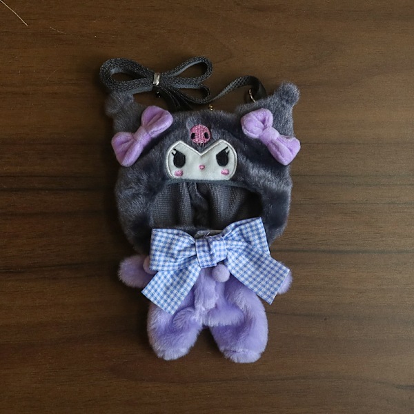 [HH] Kawaii Söta Plyschdocka Kläder Cape Kuromi Melody Cinnamoroll Crossbody Väska Dekoration Labubu Docka Kläder style 1 Kuromi