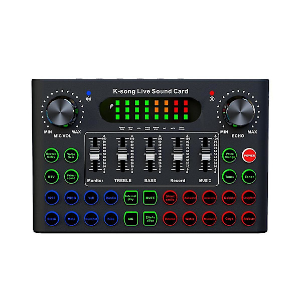 F007c English Version Professional Convenient Compact Desktop Singing Sound Card Mixer For Live