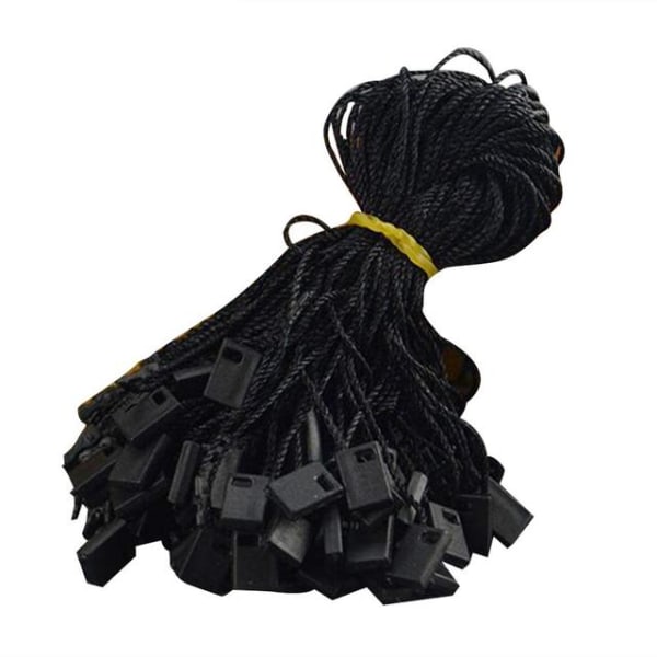 990st Kläder Hang Tag String Nylon Svart String Med Push Loc
