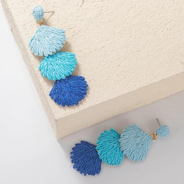 Boho Raffia Øreringe Søstjerne Musling Hængeøreringe Søde Trendy Sommer Strand Smykker til Kvinder