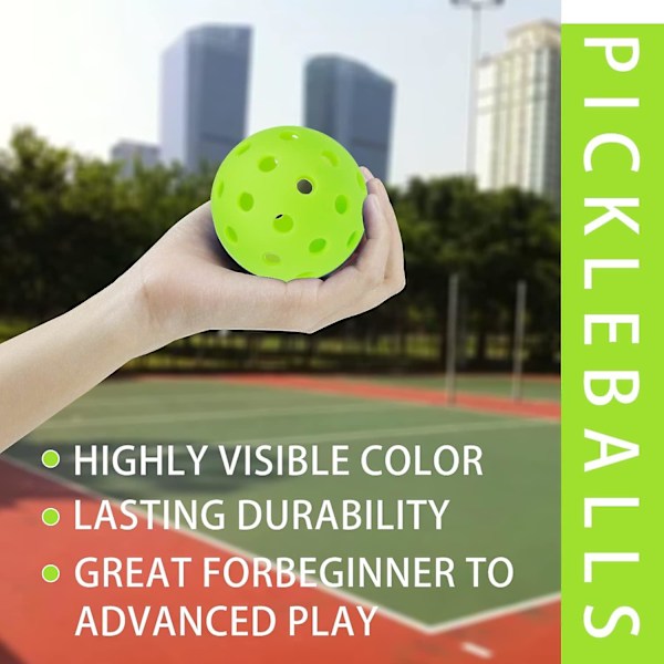 Pickleballbollar för utomhusbruk med 40 hål, 4-pack - 6-pack med utmärkt hållbarhet, studs uppfyller USAPA-kraven