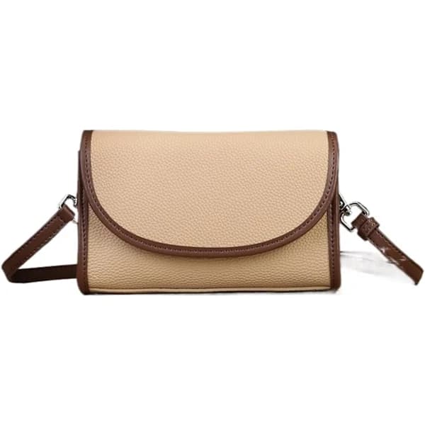 Ekte Skinn Skulderveske (Beige)