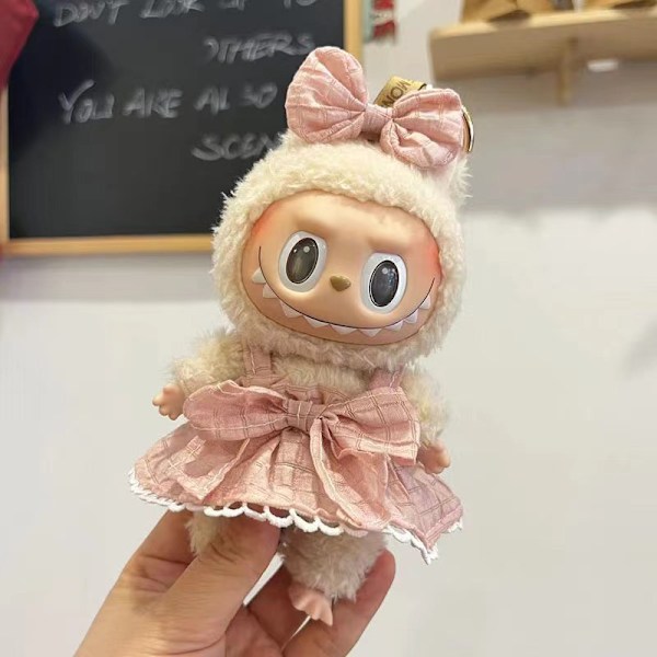 [HH] 17cm Labubu Popmarts Vaatteet ja Asusteet Nukke Macaron Paita Setti Täytetty Pehmo Sopii Vain Kangas 17CM 29
