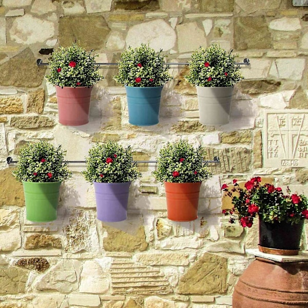 24 stk. Planter for blomster Mini bøtter Metallborddekorasjon (tilfeldig farge)