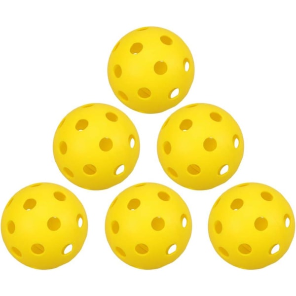 14 st golfbollar set gula pickleball bollar plast golf träningsboll med hål sportbollar leksak för inomhus utomhus