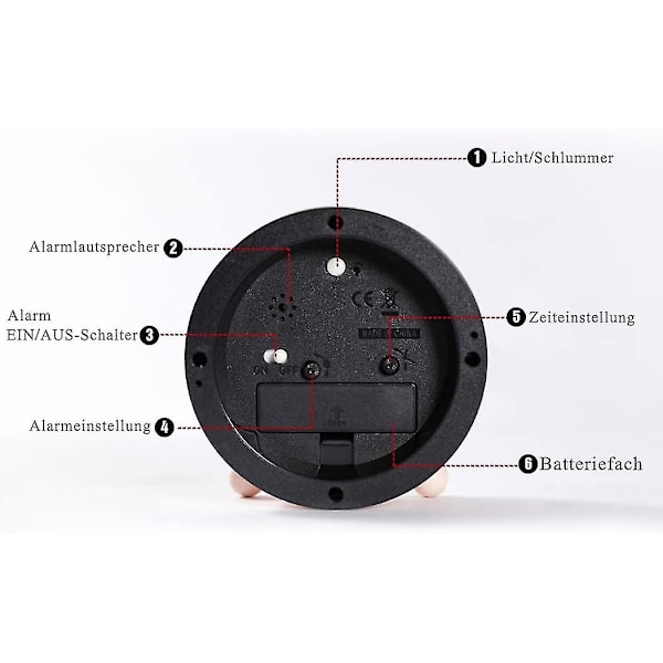 Lærende vækkeur til børn - Dag/nat Nem at indstille og batteridrevet natlys Lydløs ikke-tikende rejsevækkeur (Pink Rabbit)