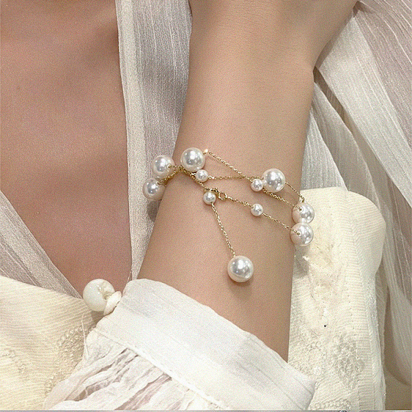 Halsband för kvinnor Pärlhalsband Långt pärlhalsband lariat Halsband Kvinnor Bröllopssmycken Imitation Pärlor Pärlhalsband för kvinnor