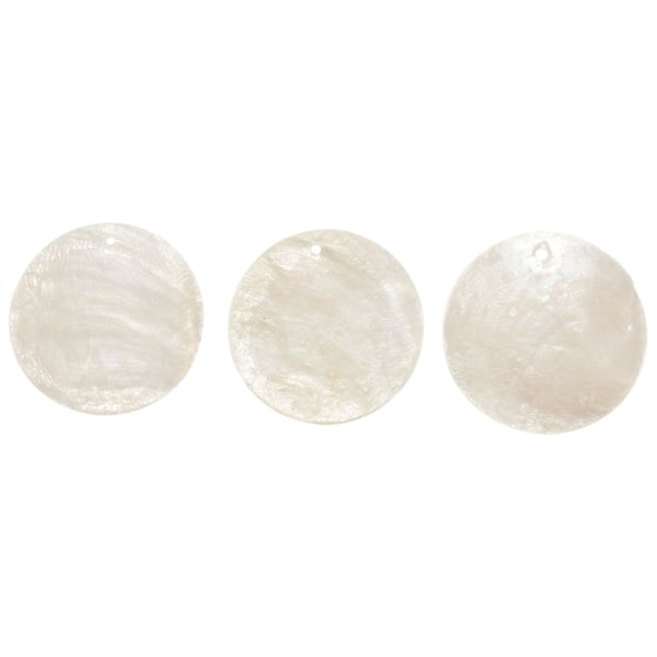 Plate Beads 100x Nacre Pearl Shell Round 35mm White