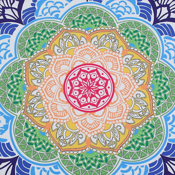 Mandala Runda Strandhanddukar Överdimensionerad Mikrofiber Strandfilt Blommig Lotus Sandfri Snabbtorkande Gobeläng Absorberande Yogamatta