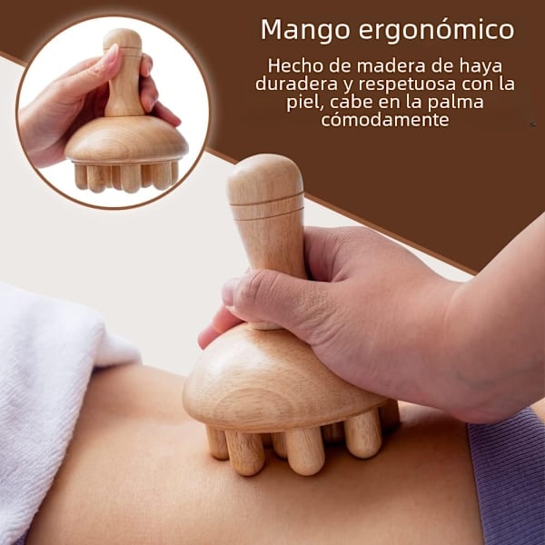 /HA/ 1 st Trä Svamp Massager Kropp Trä Terapi Massageverktyg, Anti llulite, Maderoterapi Lymfdränage, Muskelvärk Lindring Svamp Massager