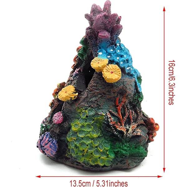Akvarium Ornament Resin Cabin Resin Fiskekumme Ikke-giftig Ornament Gravel Country
