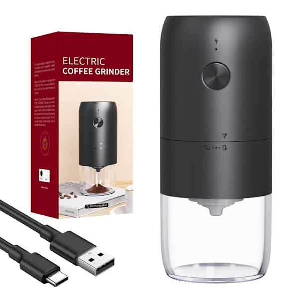 Coffee Grinder Electric with Adjustable Coarseness Ceramic Burrs,Portable One Touch Electric Spice Coffee Bean Grinder with Clean