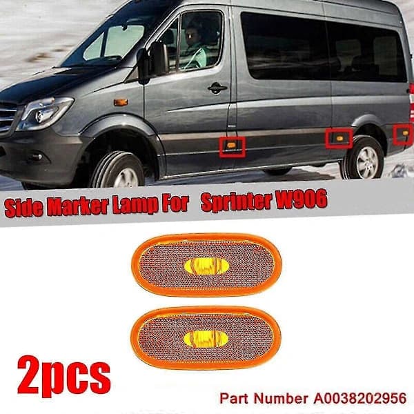 2x Sidomarkeringsljus kompatibla med Sprinter W906 2006-2018 A0038202956 -mc