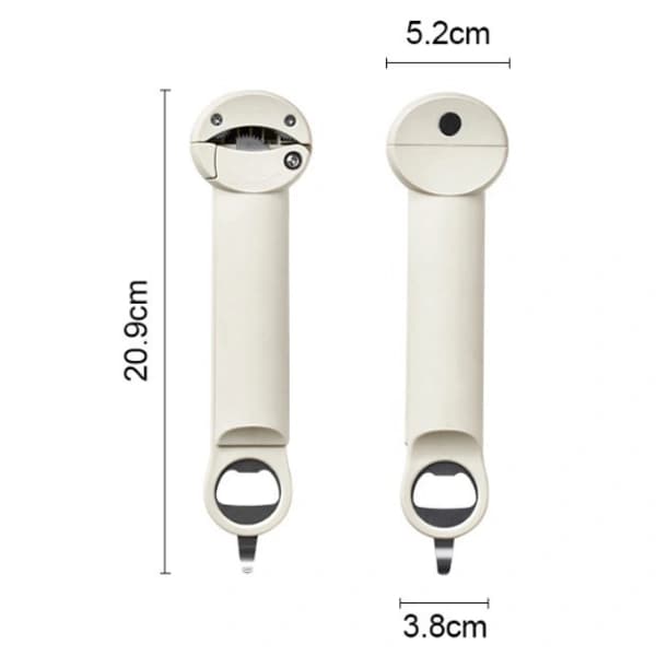 Multifunksjonell flaskeåpner, magnetisk boksåpner, lokkåpner, white White