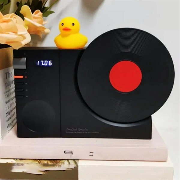 Vinyl Bluetooth Speaker Retro High-quality Mini Audio Portable Clock Speaker Support Tf Card /aux,b