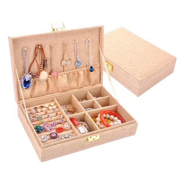 Stort smykkeskrin i fløyel
