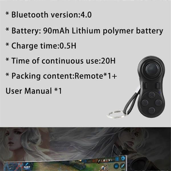 Bluetooth Gamepad Trådløs V4.0 VR Kontroller Fjernkontroll Gamepad