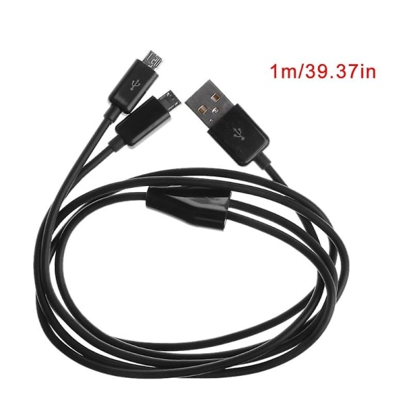 /HA/Bærbar USB 2.0 Type A Hann Til Dobbel Micro USB Hann Splitter Y Ladedata