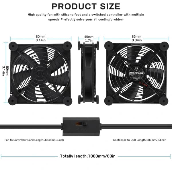 80 mm fläkt USB-driven tyst datorkylningsfläkt 5 V-kompatibel