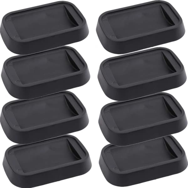 HA~8-pack Sängproppar Möbelhjulskoppar, Gummi Möbelhjulstopp Passar Soffor, Sängar, Stolar, Mattor, 7,5 × 5 cm, Svart