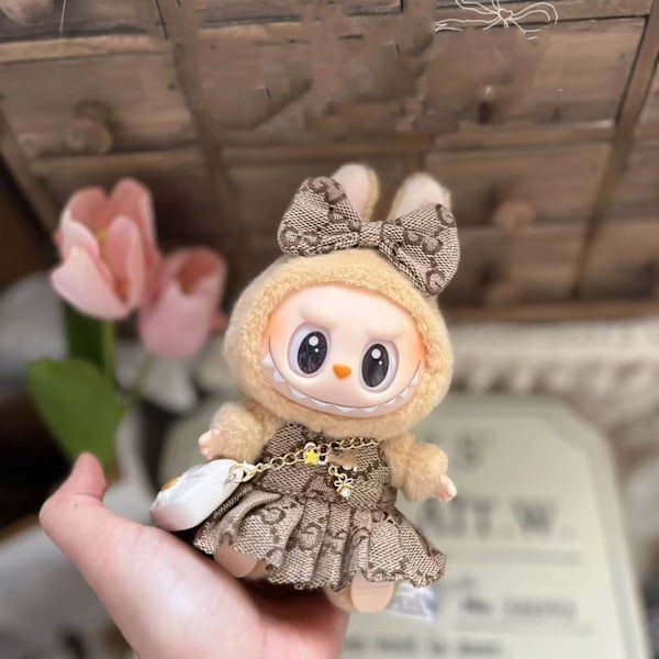 [HH] Labubu Klädset Labubu Designer Dio Kjol Anpassning Tillhör Din Labubu GG Bow Set