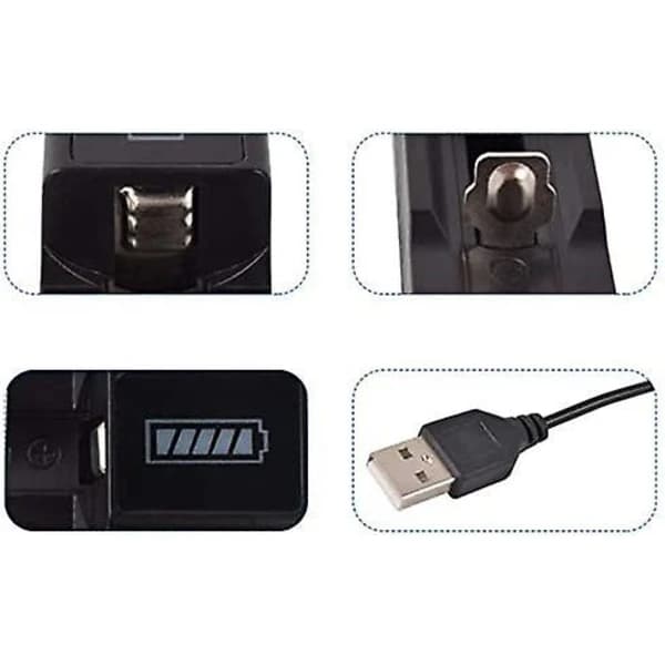 HA-3.7V Litiumbatteri USB-oplader Blændende Lommelygte Tilbehør, Sort