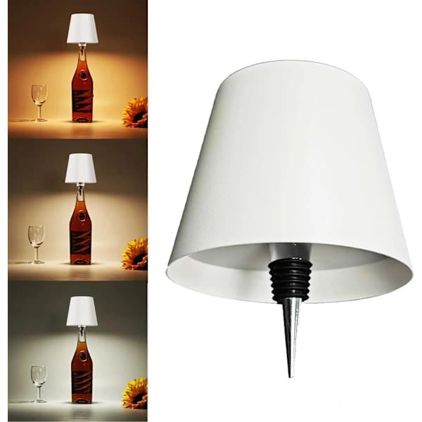 LED-lampe for vinflaske 3 farger Berøringskontroll Bærbar Moderne