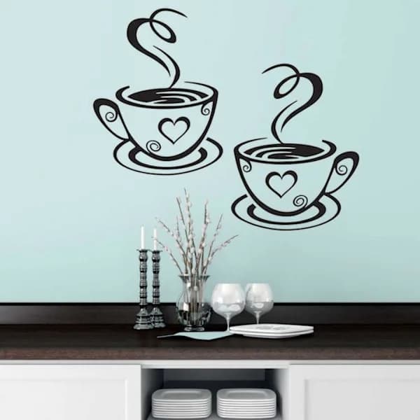 Kaffekopp Design Dekaler Vegg Hjem Dekaler Kjøkken Restaurant De