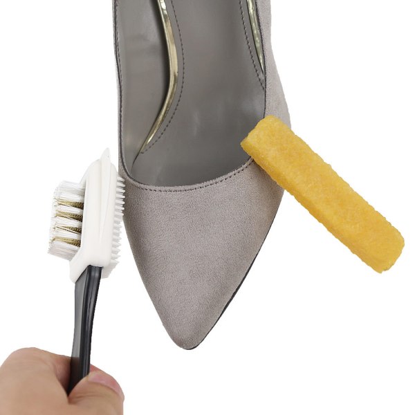 Skorengöringssats för mocka och nubuck med 4-vägs mockaborste och suddgummi Använd för att rengöra dina skor, stövlar, pumpar, klackar, bilbarnstolar 2-pack 13Tretton