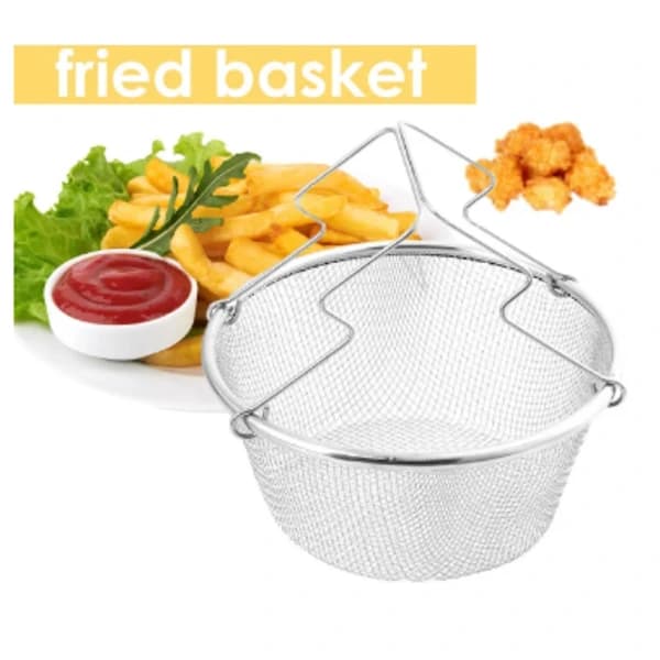 Friturenet i rustfrit stål, friturekurv, pommes frites, 22 cm