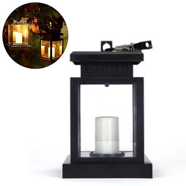 Aurinkolamppu LED-kynttilällä, Aurinkolamppu ja kynttilä ulkokäyttöön, Väreilevä vaikutus, Aurinko LED-lamppu kynttilöillä, Koristelamput puutarhaan, T
