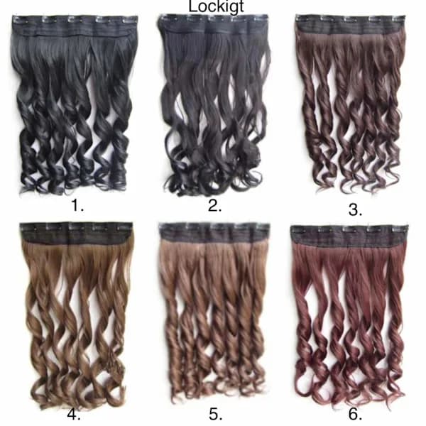 Clip-on / Hårforlængelser krøllet & glat 70cm - Flere farver Curly - 8