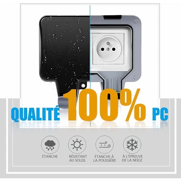 Waterproof Socket Double Outdoor Socket IP66 Waterproof Wall Socket 16A