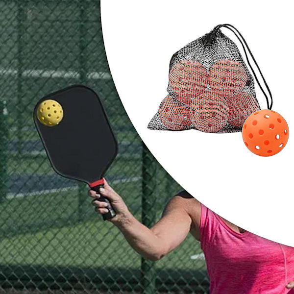 6 stycken Pickleball bollar Sport Pickle bollar Pickle Ball Standard Precision Bärbar 40 hål för Träning Sport Professionell Perfomance