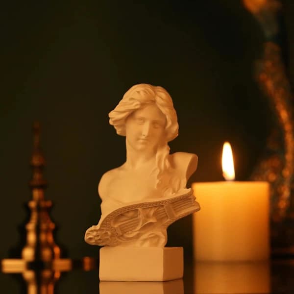 15,2 cm H Hvit Afrodite Statue Skulptur, Harpiks Gresk Mytologi Byste Statue, for Coquette Romdekorasjon
