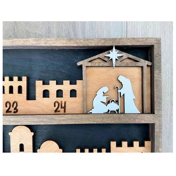 Julekalender til Jesu fødsel, Nedtælling til Jesus, Julekalender i træ, Julekalender