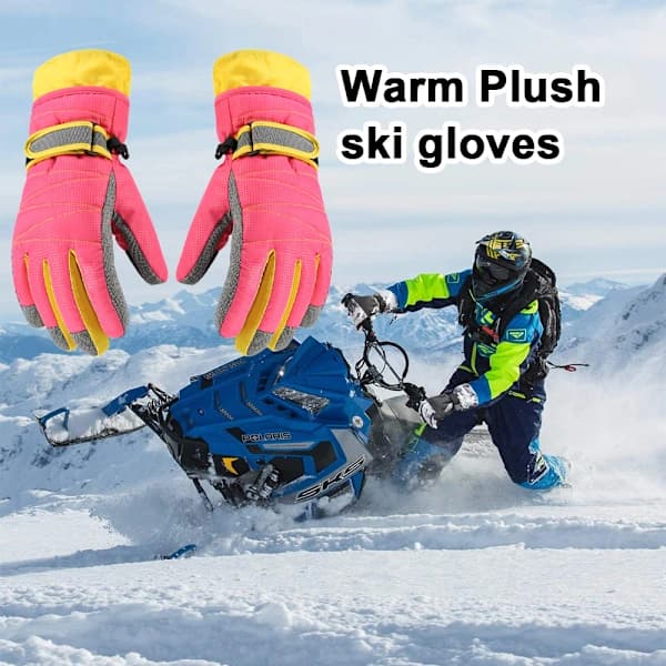 Vinter Varma Handsker til Koldt Vejr Skihandsker Snehandsker Snowboard Pink L