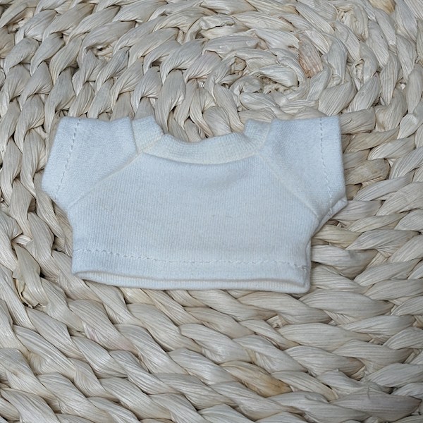 [HH] Dockkläder Labubu Mini Kortärmad 17cm Labubu Kläder T-shirt Labubu Byxor #01 white