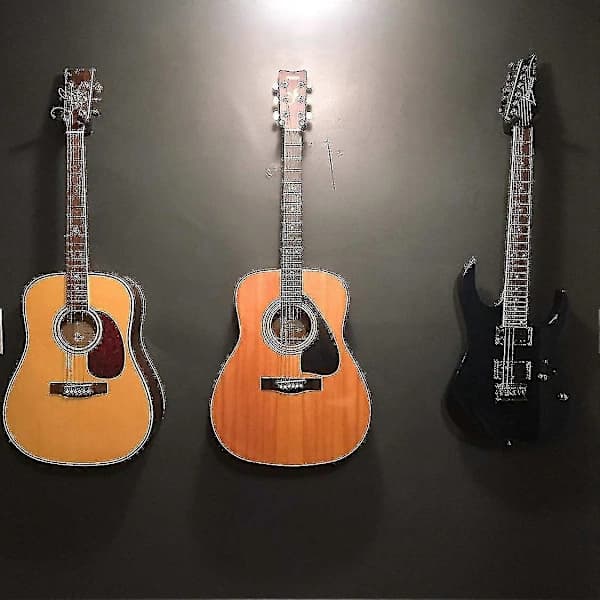 5-pack Svart Gitarrhängare Väggfäste Med Skruvar Passar Gitarrer [] B