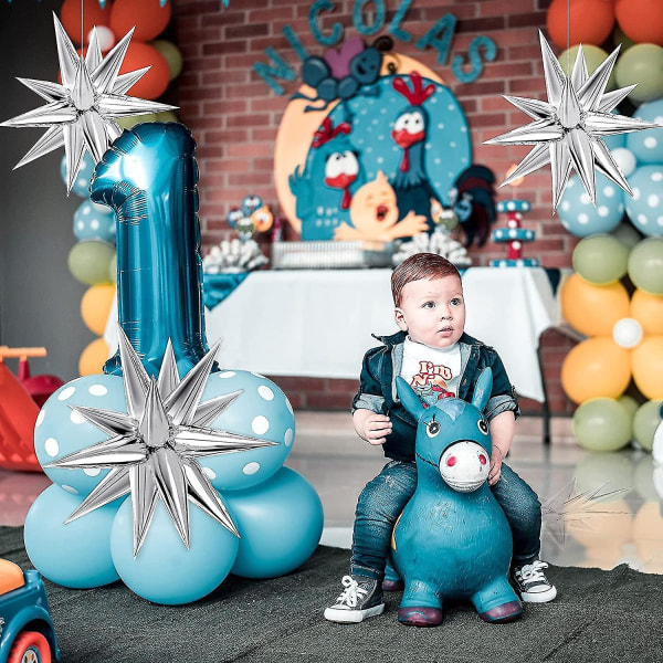 50 stk. Ballonger Eksplosjonsstjerne Ballonger Til Bursdagsfestival Bryllupsfest Dekorasjon (sølv