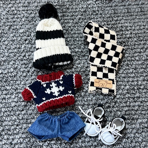 [HH]Labubu V1 Nuken Vaatteet 17cm Juomalasi Huppari Asu Puku Blind Box Popmart Ei Alkuperäinen