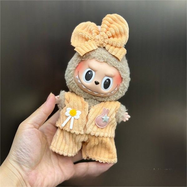 [HH] Endast Kläder 24 Designer 17cm LaBubu Plyschdocka Kläder Anime Söt PVC Figur Docka Overall Kjol Klä upp Kläder 1a 2a 17cm 8