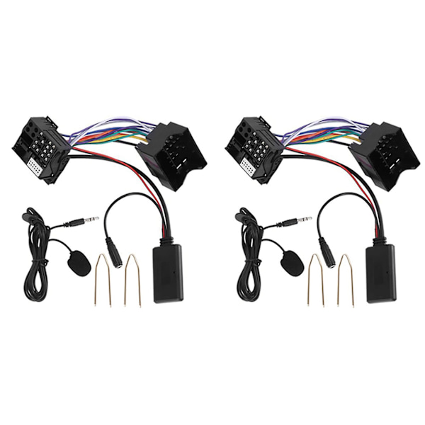 2x Auton Bluetooth 5.0 Aux-kaapeli Mikrofoni Handsfree Matkapuhelin Ilmainen Puhelu Adapteri C2 C5 Rd4:lle