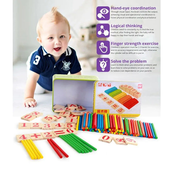 /HA/Lasten Esikoulu Lelut Montessori Laskentatikut Tangot Rautalaatikolla Matematiikan Opetus Pojille Ja Tytöille